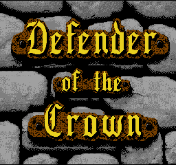 Defender of the Crown title screen for NES